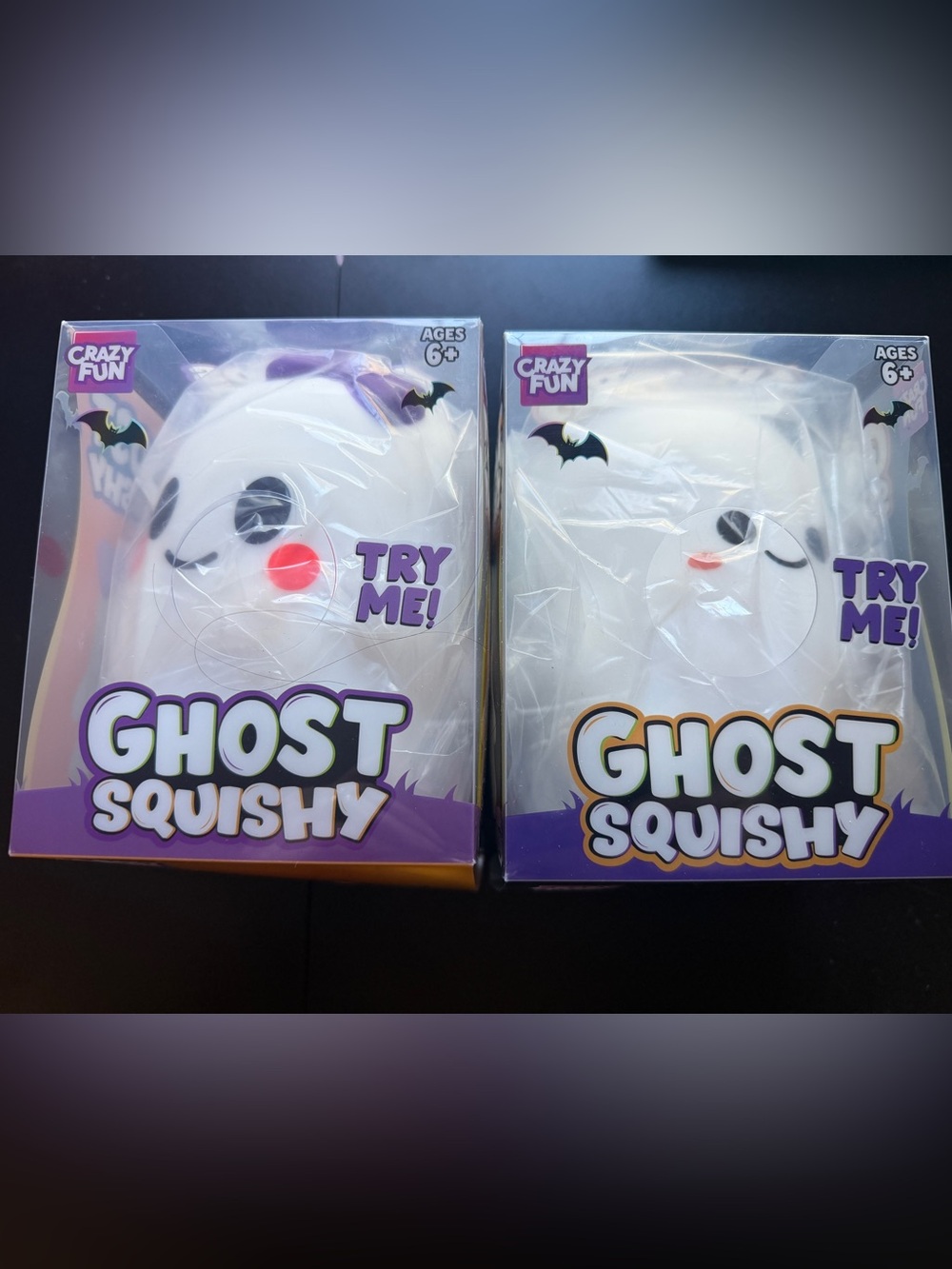 New Crazy Fun RMS Squishy Jumbo Ghost Couple Boy & Girl Halloween Toy Set 2 Bow
